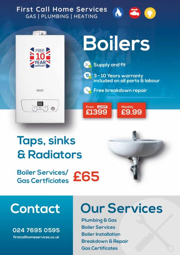 Boilers from £1399 or £9.99 a month on finance